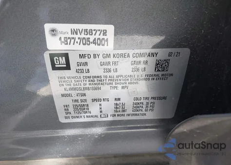 2021 Buick Encore Gx Fwd Select from USA, damaged, VIN KL4MMDSL8MB155694